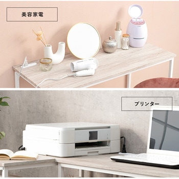 木目調 ロングデスク デスク コンセント付き 机 幅100 パソコンデスク 省スペース 在宅勤務 作業台 萩原