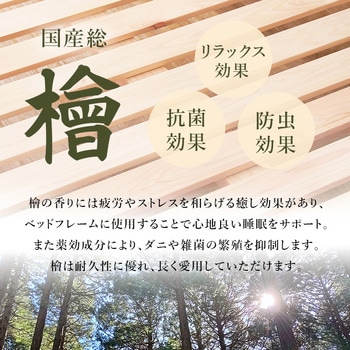 国産 ひのき すのこ ベッド シングル 萩原