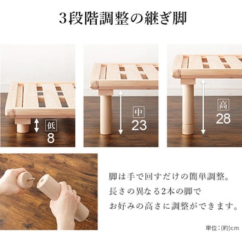 国産 ひのき すのこ ベッド シングル 萩原