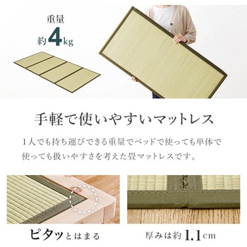 国産 総 ひのき ベッド & 畳 マットレス セット シングル 萩原
