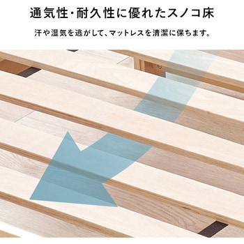 <約3分で組立完了>工具不要 ネジ無し ベッド コンセント付き すのこベッド シングル 宮棚付き 簡単組立 木製 Bデザイン 萩原