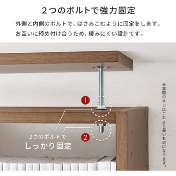 突っ張り式 本棚 幅 45 / 60 cm 薄型 スリムラック 萩原