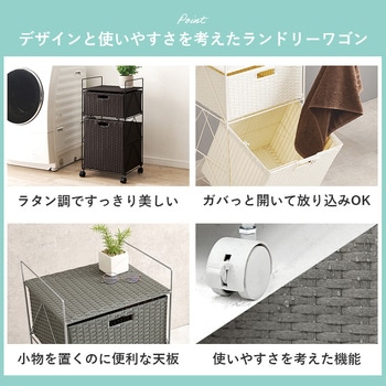 ランドリーチェスト 幅40/65cm ワゴン 洗面台収納 萩原