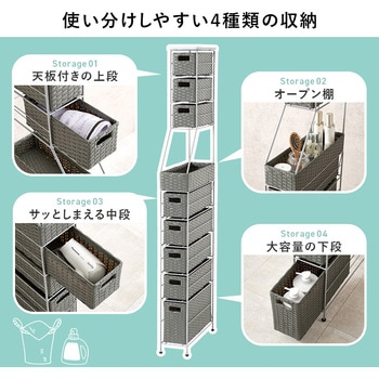 スリムラック 幅15/20/25cm 収納 隙間収納 すき間 ランドリー収納 萩原
