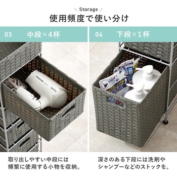 スリムラック 幅15/20/25cm 収納 隙間収納 すき間 ランドリー収納 萩原