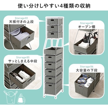 スリムラック 幅15/20/25cm 収納 隙間収納 すき間 ランドリー収納 萩原
