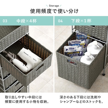スリムラック 幅15/20/25cm 収納 隙間収納 すき間 ランドリー収納 萩原