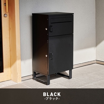 宅配BOX 配達ボックス プッシュキー 2段 上段19L/下段39L ポスト 鍵付き アンカーボルト付属 萩原