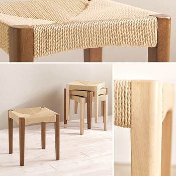 スツール 木製 スタッキング可 座面幅38cm シンプル 完成品 【単品】 - 萩原