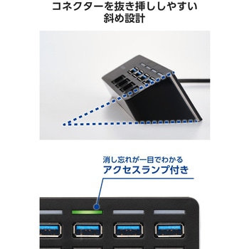 USB Type-C ハブ USB3.2 Gen1 (USB-A ×4) バスパワー 個別スイッチ マグネット付 高速データ転送 エレコム
