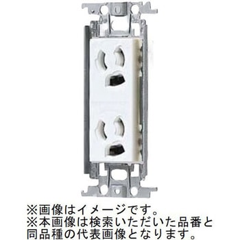 コスモシリーズワイド21 抜け止め接地付ダブルコンセント 金属枠付 ホワイト - Panasonic(パナソニック)