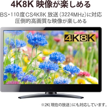 2分配器 スプリッタ 【2K/4K/8K対応】ケーブル付 50cm 全端子通電型 DXアンテナ