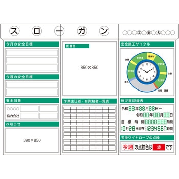 スチール製安全掲示板3点タイプ つくし工房