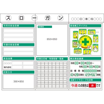 スチール製安全掲示板3点タイプ つくし工房 無災害記録板 【通販