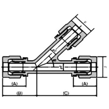 45°Y型ユニオン PILLAR(日本ピラー工業)
