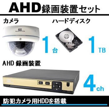 SC-XA42-1TB-1CD SecuSTATION AHD録画装置-4ch HDD-1TB カメラセット