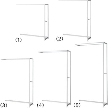 シリーズ什器「ラテラル・ロコ」WHITE W120cm D40cm 連結用 ストア・エキスプレス