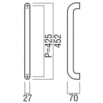 G500-01-090-L452 ドアハンドル 丸型 ストレートタイプ G500 1組 UNION