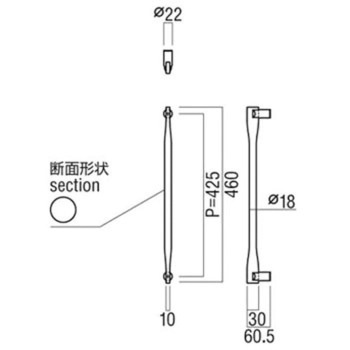 【オーダー】ドアハンドル ストレートタイプ ロートアイアン G1125 UNION(ユニオン)