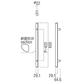 【オーダー】ドアハンドル ストレートタイプ G1141 - UNION(ユニオン)