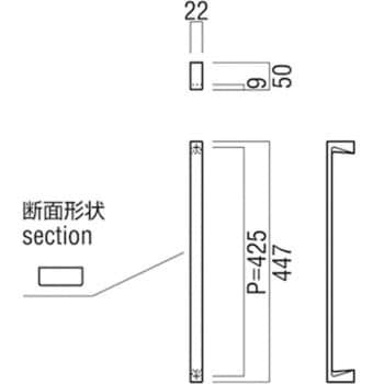 G1165-01-023 ドアハンドル 角型 ストレートタイプ G1165 1組 UNION