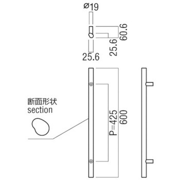 【オーダー】ドアハンドル ストレートタイプ G1216 UNION(ユニオン)