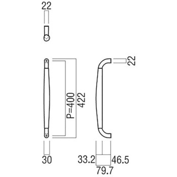 【オーダー】ドアハンドル ストレートタイプ G1267 - UNION(ユニオン)