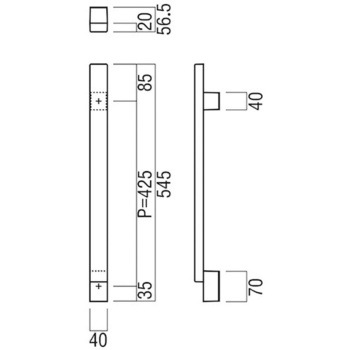 【オーダー】ドアハンドル 角型 ストレートタイプ G1280 - UNION(ユニオン)