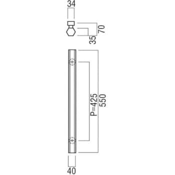 G220-35-050-L550 ドアハンドル ストレートタイプ ユニウッド(積層強化