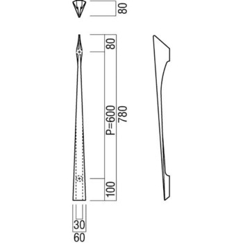 【オーダー】ドアハンドル ストレートタイプ G2508 - UNION(ユニオン)
