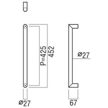 【オーダー】ドアハンドル 丸型 ストレートタイプ G2750 - UNION(ユニオン)