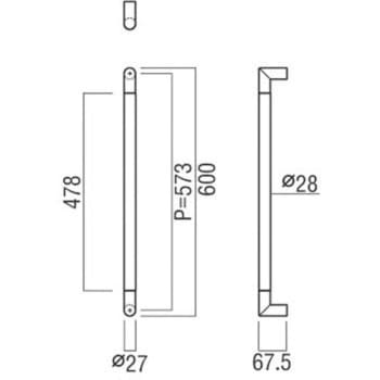 【オーダー】ドアハンドル 丸型 ストレートタイプ G2750 UNION(ユニオン)