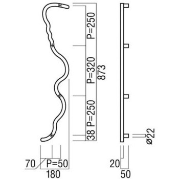 【オーダー】ドアハンドル 角型 ストレートタイプ G3085 - UNION(ユニオン)