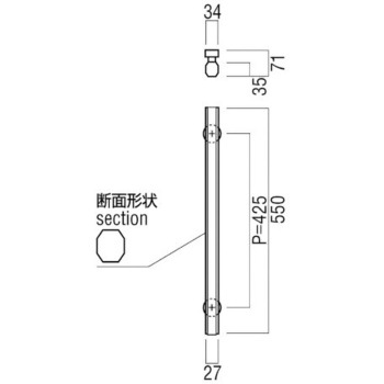 【オーダー】ドアハンドル ストレートタイプ G330 UNION(ユニオン)