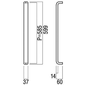 G5200-01-023-L600 ドアハンドル 楕円 G5200 1組 UNION(ユニオン