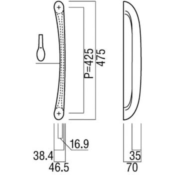 H2102-04-699 ケアハンドル(引き戸用)H2102 1組 UNION(ユニオン