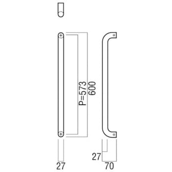 【オーダー】ケアハンドル(抗菌クロム)H2650 UNION(ユニオン)