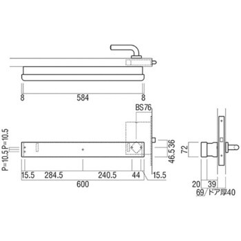 PHA100-30S パニックハンドル PHA100 1組 UNION(ユニオン) 【通販