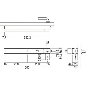 PHA200-21S-L パニックハンドル PHA200 1組 UNION(ユニオン) 【通販