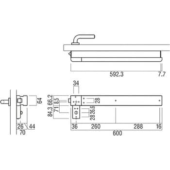 PHA200-11S-R パニックハンドル PHA200 1組 UNION(ユニオン) 【通販