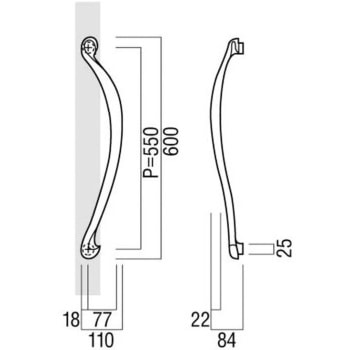 【オーダー】ドアハンドル 真鍮鋳物 T1028 UNION(ユニオン)