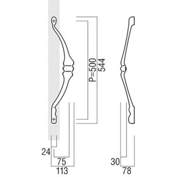 【オーダー】ドアハンドル ブロンズ鋳物 T1029 - UNION(ユニオン)