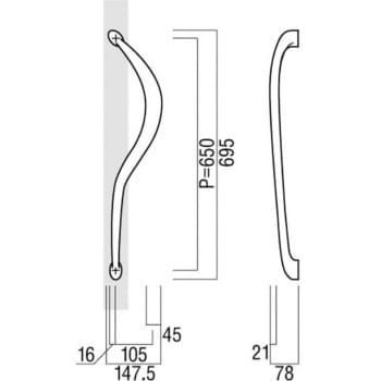 T1051-10-074-R 【オーダー】ドアハンドル 洋白鋳物 T1051 UNION(ユニオン) 内外1組仕様 - 【通販モノタロウ】