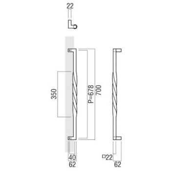 【オーダー】ドアハンドル 角型 振り出しタイプ T1109 UNION(ユニオン)