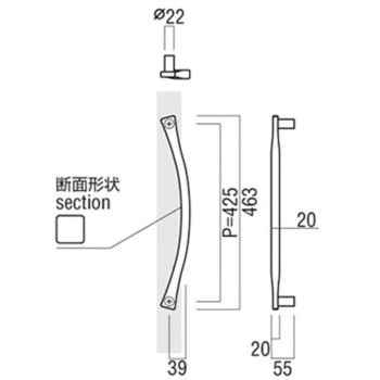 【オーダー】ドアハンドル ロートアイアン T1124 UNION(ユニオン)