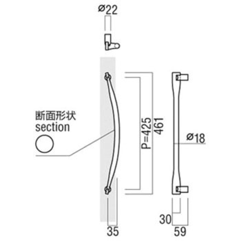 【オーダー】ドアハンドル ロートアイアン T1125 UNION(ユニオン)
