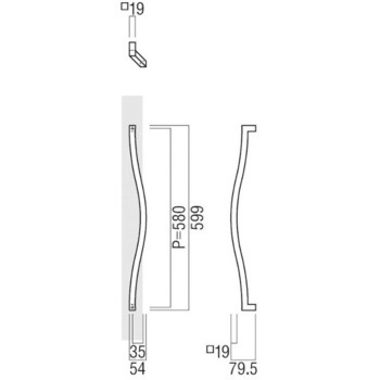 【オーダー】ドアハンドル 角型 振り出しタイプ T1133 UNION(ユニオン)