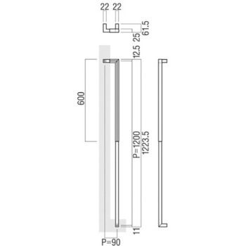 【オーダー】ドアハンドル 角型 振り出しタイプ ユニウッド(積層強化木) T1134 UNION(ユニオン)