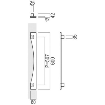 【オーダー】ドアハンドル 角型 振り出しタイプ T1225 UNION(ユニオン)