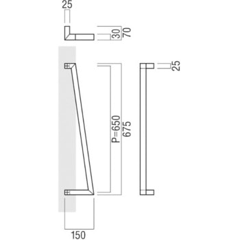 【オーダー】ドアハンドル 角型 振り出しタイプ T1230 UNION(ユニオン)